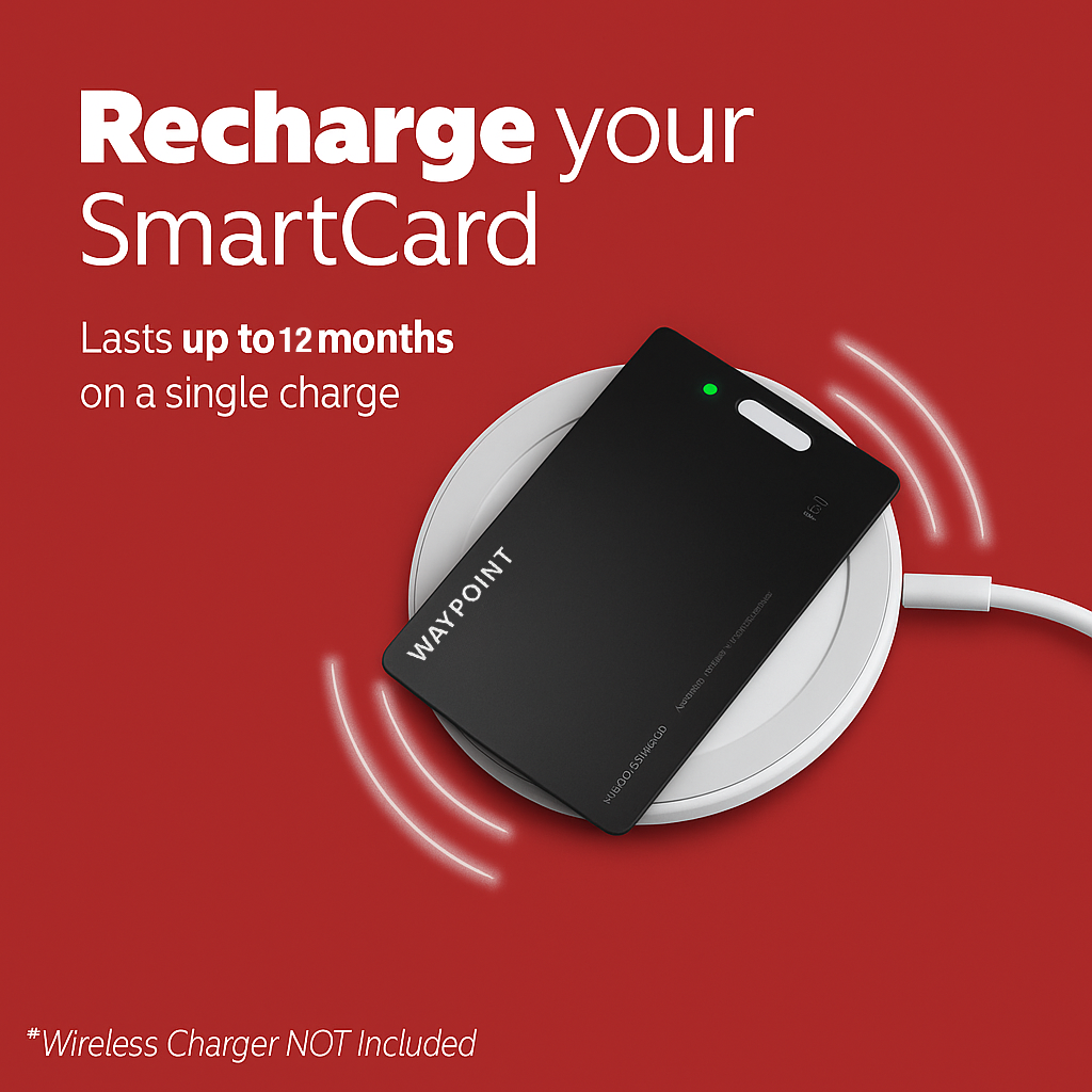 Waypoint Card — Slim Wireless Wallet Tracker