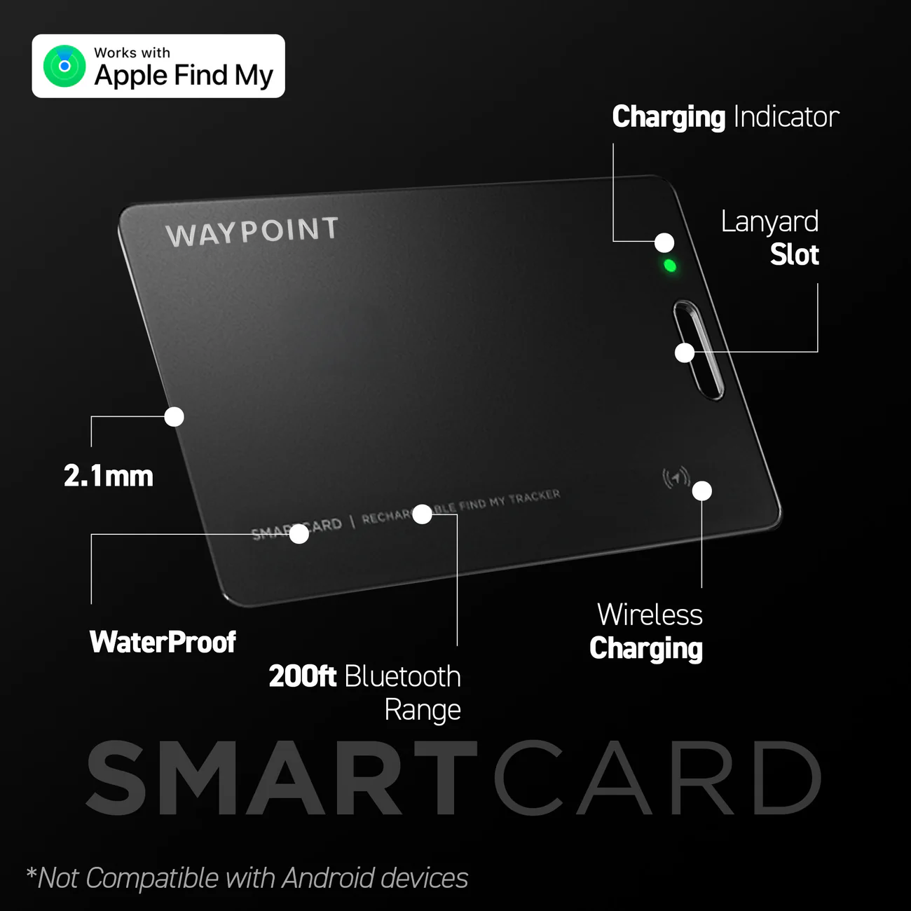 Waypoint Card — Slim Wireless Wallet Tracker